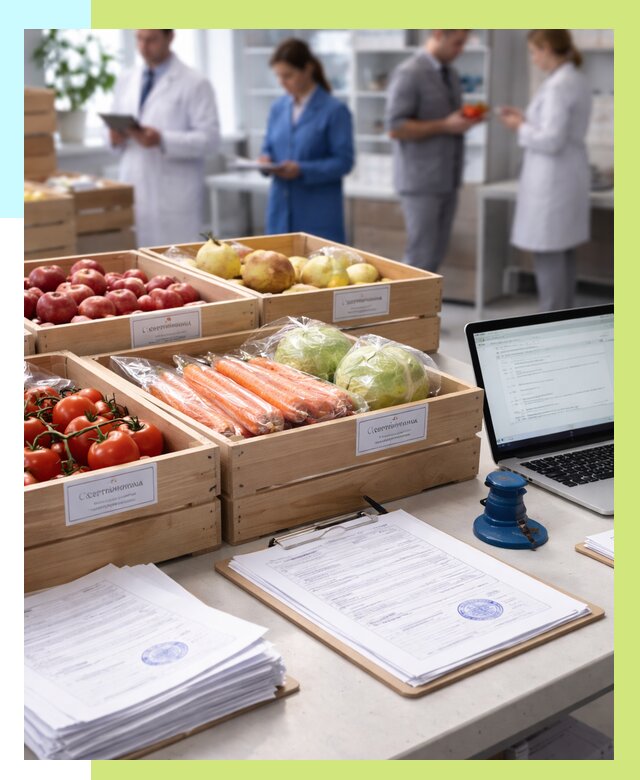 Сертификация овощей и фруктов в Йошкаре-Ола от 8692 р. | Алешин-Шкр